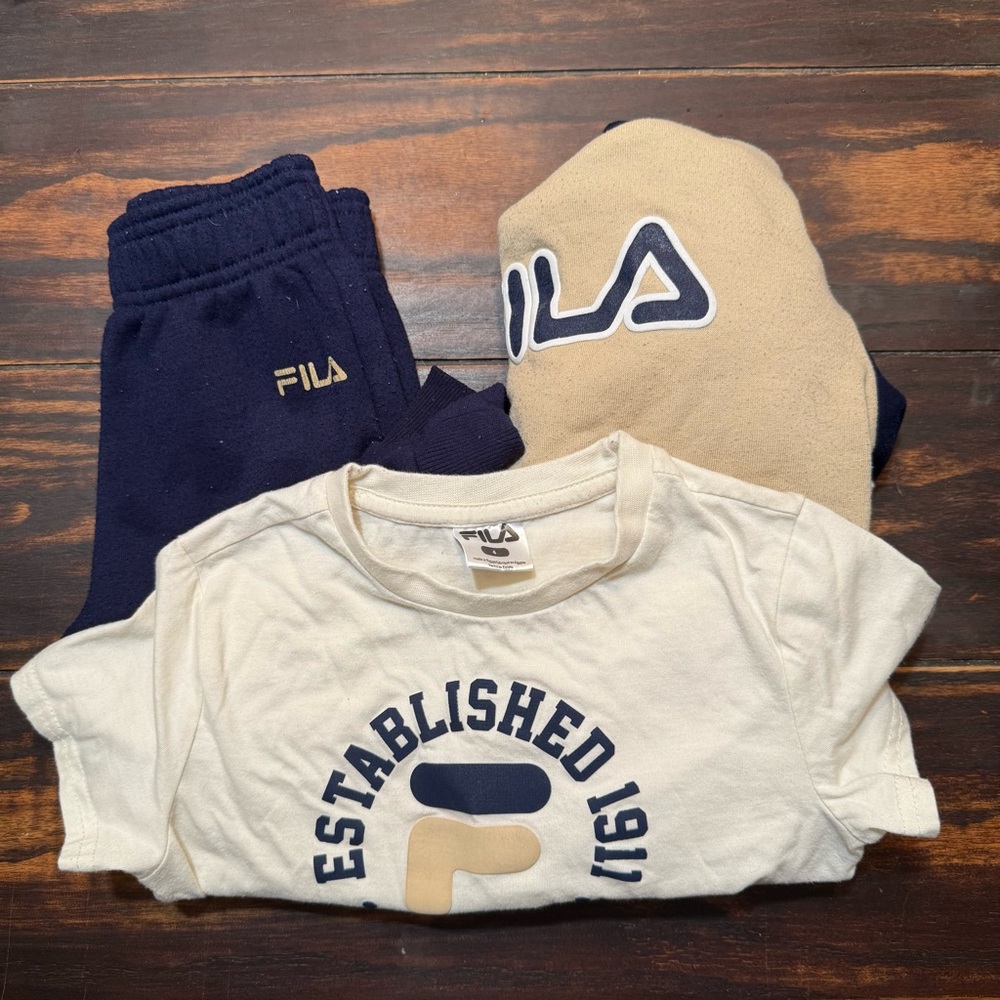 Fila Dark Blue and Light Beige Apparel